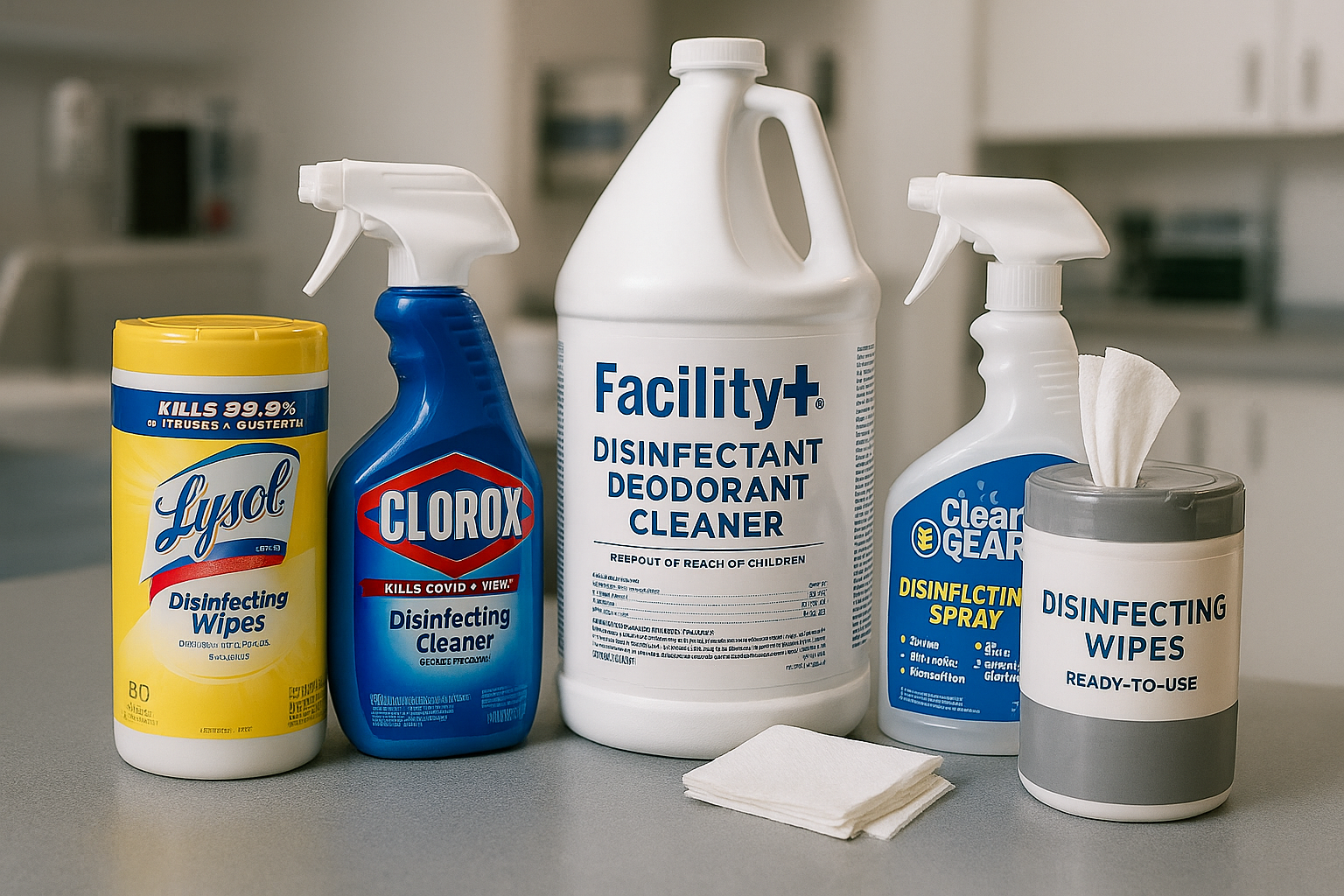 Disinfecting wipes and ready-to-use sprays